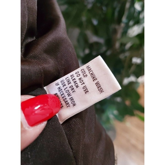 Chaus Womens Brown Rayon & Nylon Long Sleeve Button Collared Casual Coat - Picture 10 of 11